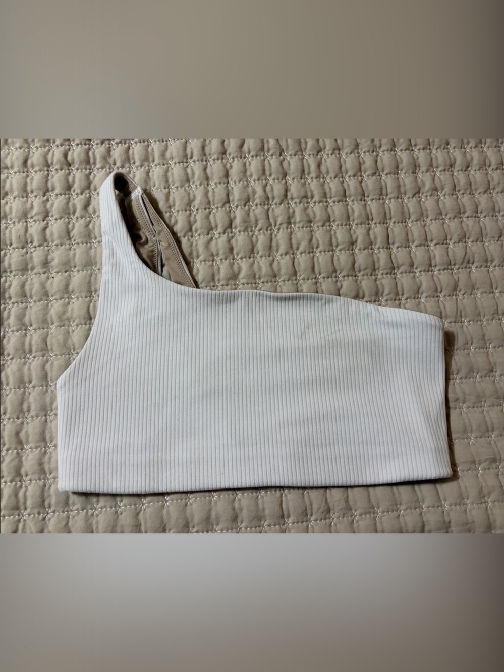 Lululemon One-Shoulder Ribbed Crop Top - White